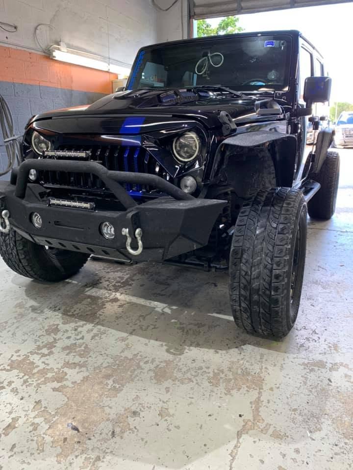 Finished paint work on repaired vehicle