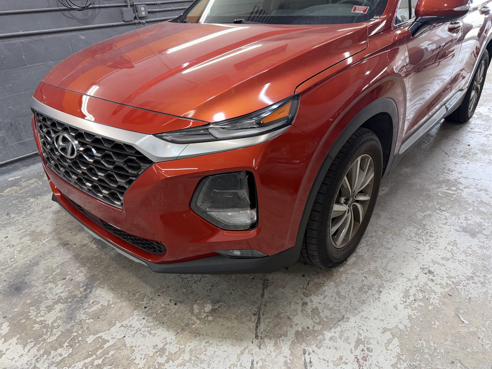 Hyundai Santa Fe front bumper repaired and refinished